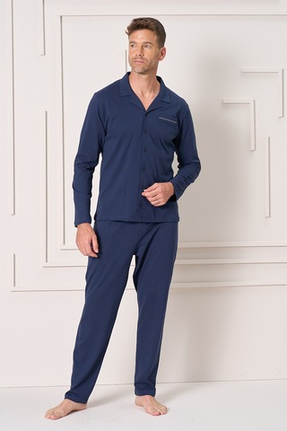 Erkek Penye Uzun Kol Pijama Takımı 2157 Laci03 Lacivert03