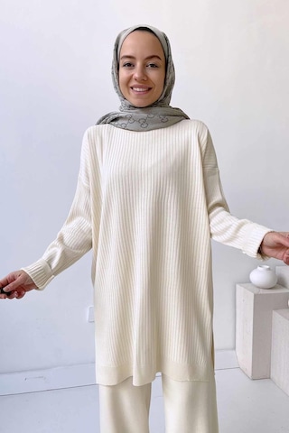 Kahijab Anje Triko Tunik - Taş Krem