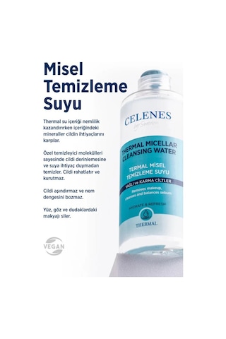 Celenes Thermal Misel Kuru Ve Hassas Ciltler İçin Yüz Temizleme Suyu, 400 Ml