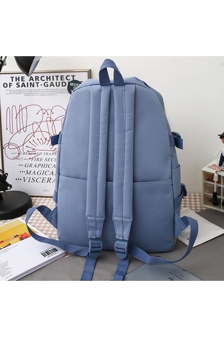 Jeehugo Öğrenci İçin Kumaş Çanta Seti - 5 Parça Sırt Çantası, El Çantası, Defter Çantası - Siyah - Büyük Kapasite Çok Renkli