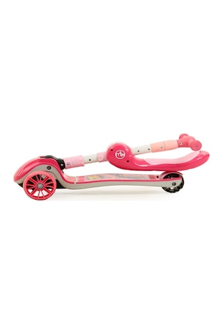 Maxi Taxi Zoomy Oturaklı Işıklı Katlanabilir Scooter Pembe