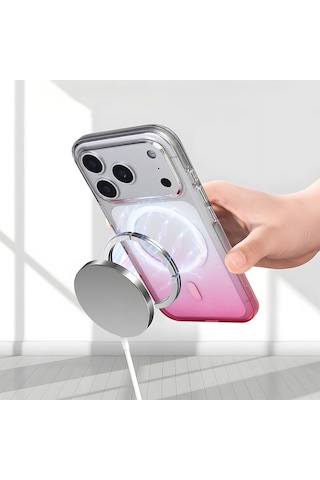 Nihcase Apple Uyumlu iPhone 17 Pro Max Kılıf Rainbow Renkli Septik Manyetik Şarj Kapak