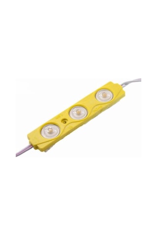 12 Volt 1.2 Watt 3’lü Mercekli 2835 Modül Led Sarı Amber - 10 Adet