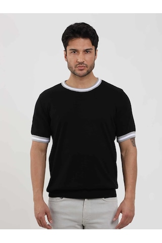 Dufy Siyah Erkek Slim Fit Düz O Yaka Kazak - 104656-siyah Siyah