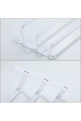 Geeksen Banyo İçin Çok Katlı Yapışkanlı Havlu Askısı, Paslanmaz Çelik, Kolay Kurulum, Modern Tasarım, Geniş Asma Alanı Beyaz