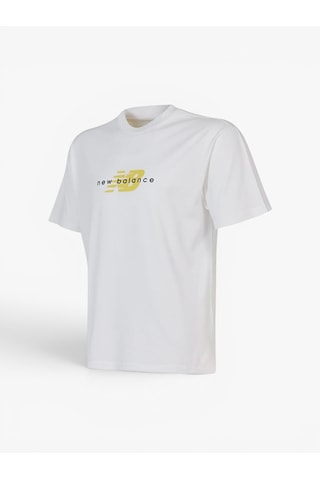 New Balance Nb Lifestyle Men Tshirt Erkek Beyaz T-shirt - Mnt1645