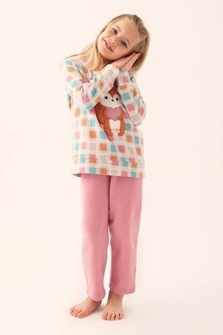 Arnetta 2651 Garson Polar Krem Kız Çocuk Uzun Kol Pijama Takım Krem