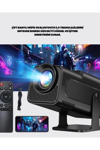 Home Hdmı, Usb Ve Kulaklık Girişli Çoklu Bağlantı Seçenekli Projektör