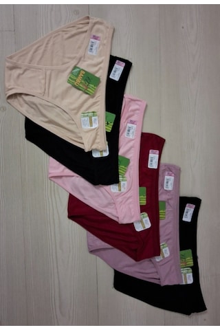 Tutku Elit 2711 Kadın Bambu Düz Bikini Külot 6 Adet Çok Renkli