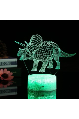 Symbee Dinozor Desenli 3d Led Gece Lambası - Usb Beslemeli, Renkli Işık, Dokunmatik Ve Uzaktan Kumanda İle Stüdyo Ve Yatak Odası Için Dekoratif Aydınlatma Diğer