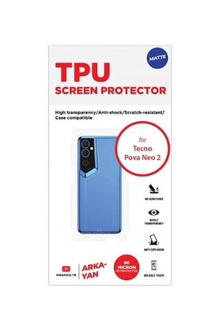 Tecno Pova Neo 2 Mat Arka Ve Yan Koruyucu Tpu Film