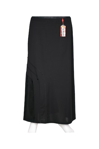 Hesna Kadın Lumina Kombin Ve Biye Detaylı Astarlı Lastikli Siyah Etek Siyah