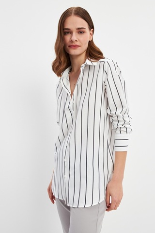Stella Pulvis Siyah Çizgili Basic Gömlek Siyah