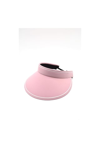 Kadın Geniş Siperli Pembe Vizör Şapka Uv Koruyucu Siperlik - Pembe