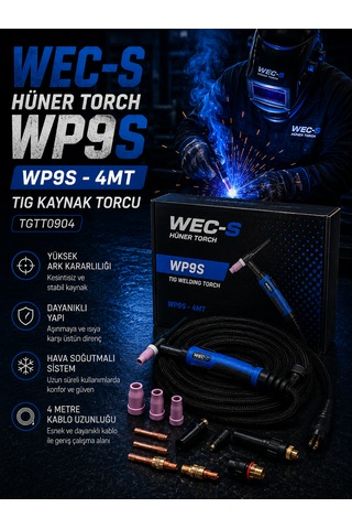 Wec-s Hüner Wp9s 4 Metre Tıg Kaynak Torcu