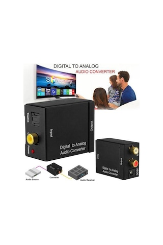 Wozlo Dijital to Analog Stereo RCA Optik Ses Çevirici Dönüştürücü