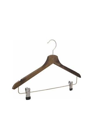 Nyn Ahşap Etek Pantolon Gömlek Askısı - Ceviz Ceviz