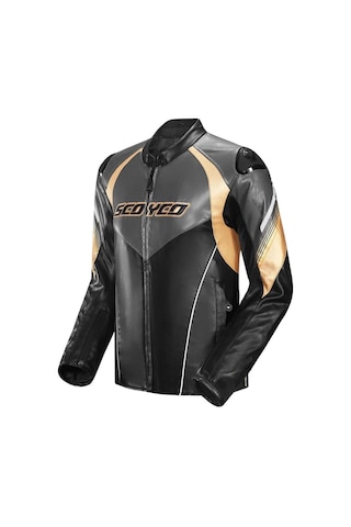 Scoyco Jk187 Deri Motosiklet Montu 65618 Gold Siyah