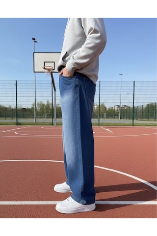 St.poll Baggy Jeans Pantolon Mavi