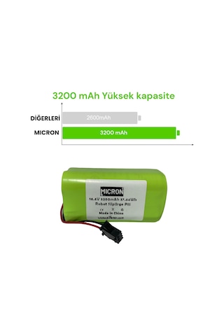 14.4 V 3200 Mah Yüksek Kapasiteli Robot Süpürge Bataryası (Pili)