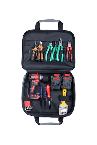 Elektronikçi Takım Çantası Çok Gözlü, Su Geçirmez, Dayanıklı Omuz Askılı Alet Çantası