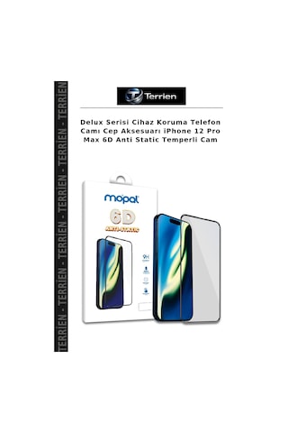 Delux Serisi Cihaz Koruma Telefon Camı Cep AksesuarıApple iPhone Uyumlu 12 Pro Max 6d Anti Static Temperli Cam