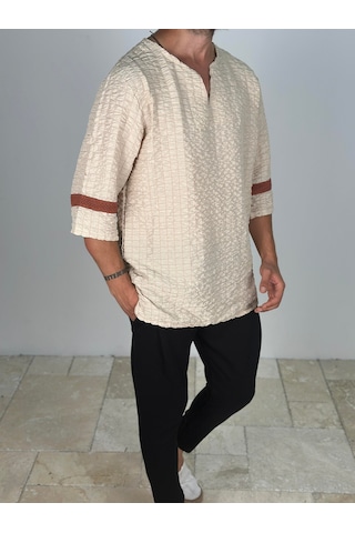 Cocopelli Fakir Kol Bej T-shirt Coc2266 Bej