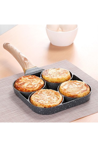 4 Izgaralı Bpa İçermeyen Omlet Tava - Yumurta, Pastırma, Krep Ve Hamburger İçin İdeal Çok Renkli
