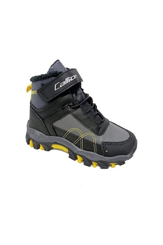 Callion 06p Deri Çocuk Sneakers Bot Füme Siyah Sarı Füme