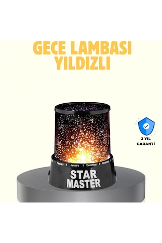 Renk Değiştiren Led Yıldız Projektör Galaksi Efektli Gece Lambası Renkli