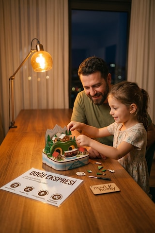 Doğu Ekspresi 3d Puzzle Ahşap Minyatür Maket Kiti Dıy Kendin Yap