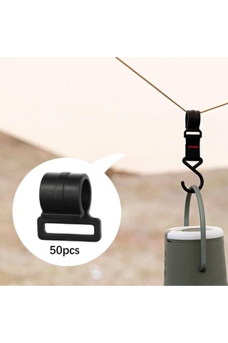 Homyl 50 Adet Çadır Direği Klipsleri Sağlam Asma Klipsi Araba Siyah