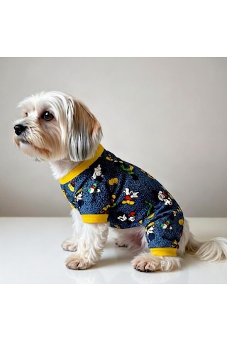 Miniş Mikili Küçük Irk Köpek Esnek Penye Tulum Pijama -21571