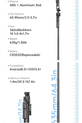 Kameralı Hareketli Tripod Selfie Çubuğu Telefon Tripodu 163cm