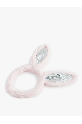 Koton Peluş Taç Tavşan Kulak Aplike Detaylı Pullu Payetli Pembe 5wkg70028aa Gül Pembe