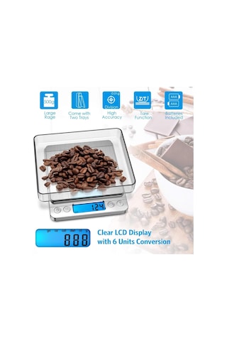 Hassas Kuyumcu Terazi, 500 G 0.01 G Geniş Ölçü Aralığı, 6 Adet Ölçü Birim, Dara Fonksiyonu, 0.01 G Hassasi Diğer