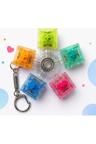 Mekanik Switch Klye Stres Çarkı - Renkli Tuşlu Fidget Oyuncak Çok Renkli