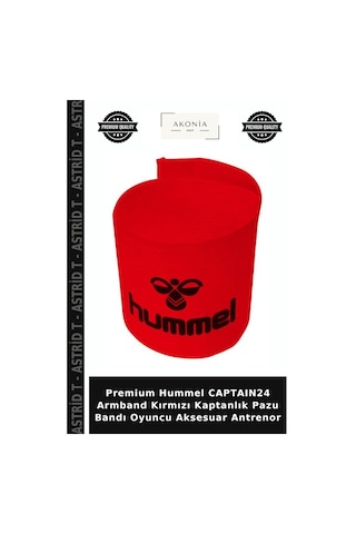 Premium Hummel Captaın24 Armband Kırmızı Kaptanlık Pazu Bandı Oyuncu Aksesuar Antrenor