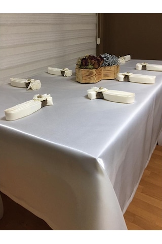 Finezza Kristal Monoray Kumaş Krem Sofra Takımı 8 Kşl. 160X220 Cm