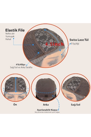 Afro Dalga Fiber Sentetik Tül Peruk / Siyah / Gri Ombreli - Lygl-874591 Renkli