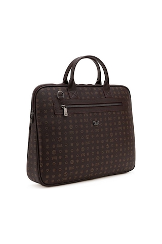 Bilik Deri Monogram Kahve Unisex Laptop & Evrak Çantası Rh09 Busi 001