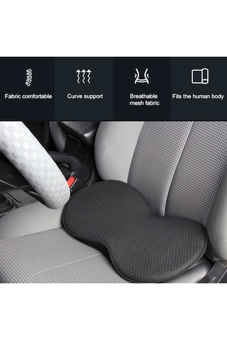 Araba Mini Koltuk Minderi Nefes Alabilir Bel Koltuk Paspası Siyah