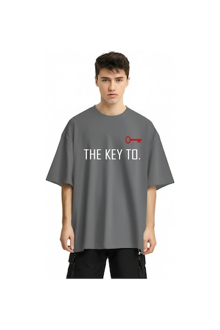 Nevermind Unisex Kadın Erkek The Key To Çift Sevgili T-shirt 2'li Set Takım Antrasit