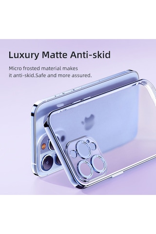 Rock Apple Uyumlu iPhone 14 Plus Kılıf Elektrokaplama Mat - Mor Mor