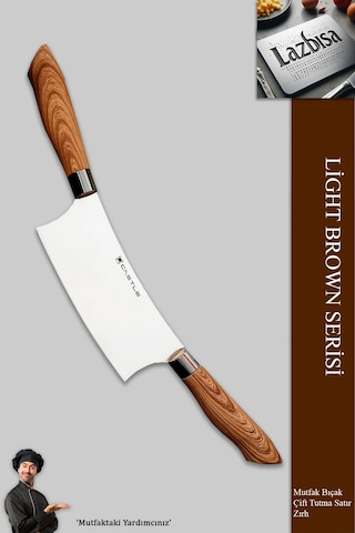 Light Brown Seri Mutfak Bıçak Kıyma Çift Tutma Zırh Mft-567