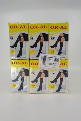 Oral Orta Kalın Dızaltı Çorap 38 Bronz 001