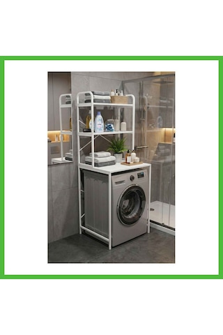 Vaveni Çamaşır Makinesi Üstü Raf Beyaz 70 Cm Arz