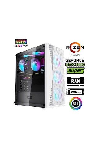 Xaser XSR1200 R5-5500 32 GB 1 TB M.2 NVMe SSD 6 GB GTX1660 Super Free Dos Masaüstü Oyuncu Bilgisayarı