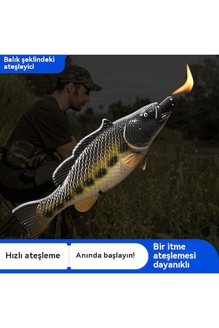 Jian Fan Levrekşeklindeki Ateşleme Tabancası, Garipçakmak, Şişme, Garip Gaz Sobası, Güveç Sobası, Çakmak Siyah