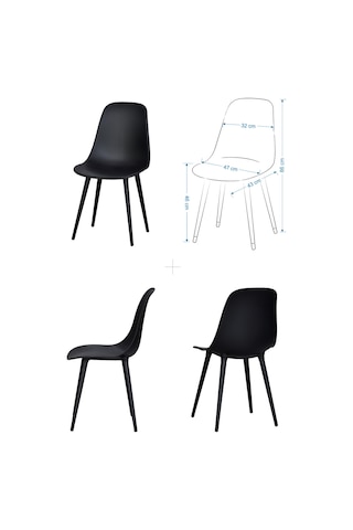 Vilinze Tilia Plastik Bahçe Balkon Bistro Seti Katlanır Masa 60 60 Cm Tilia-siyah-eames2-siyah-siyah Diğer